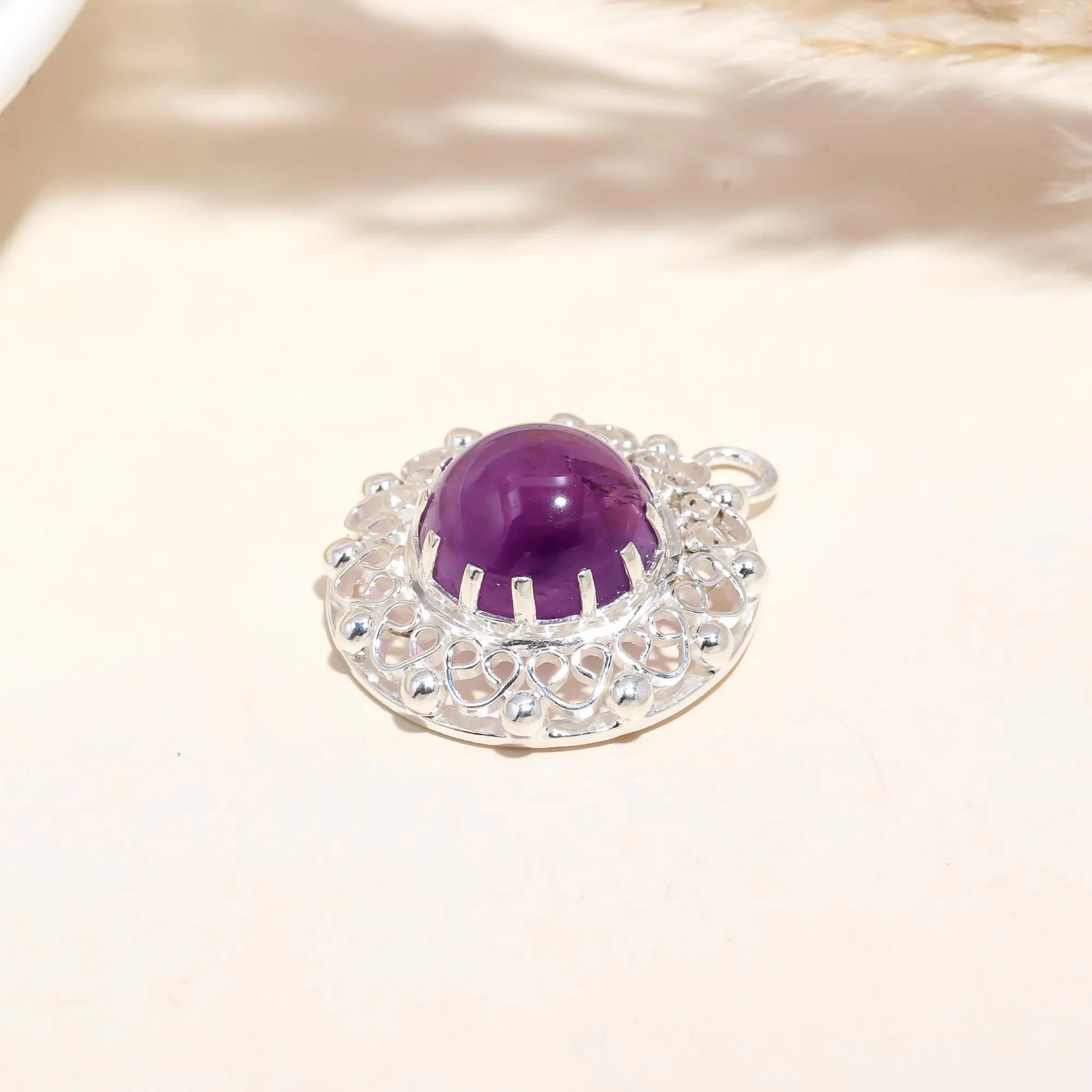 Solid 925 Sterling Silver Fashion Jewelry Natural Gemstone Pendant