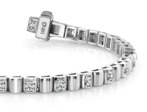 Solid Box Link Diamond Bracelet with 0.98 ct.(finished) 2.25mm