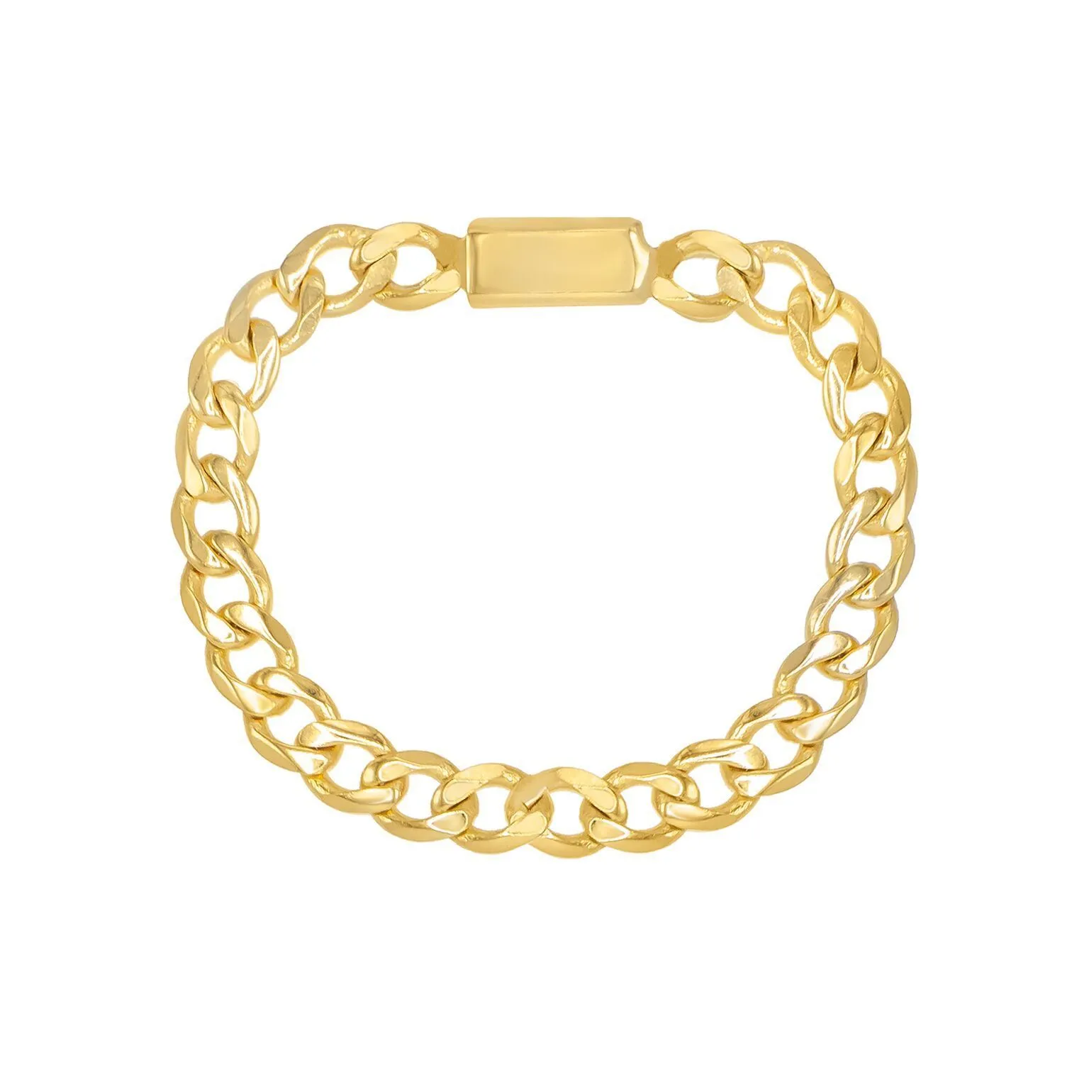Solid Chain Link Ring 14K