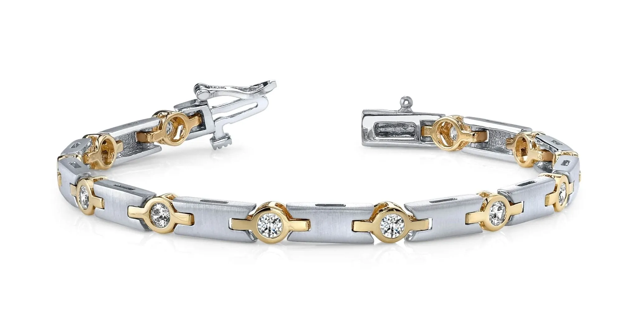 Solid H Link Diamond Bracelet with 1.08 ct.(finished) 2.9mm