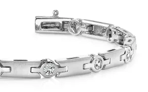 Solid H Link Diamond Bracelet with 1.08 ct.(finished) 2.9mm