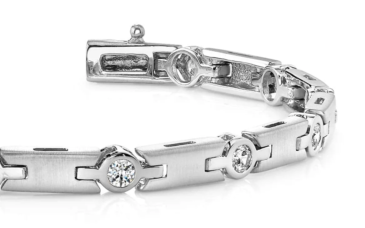 Solid H Link Diamond Bracelet with 1.08 ct.(finished) 2.9mm