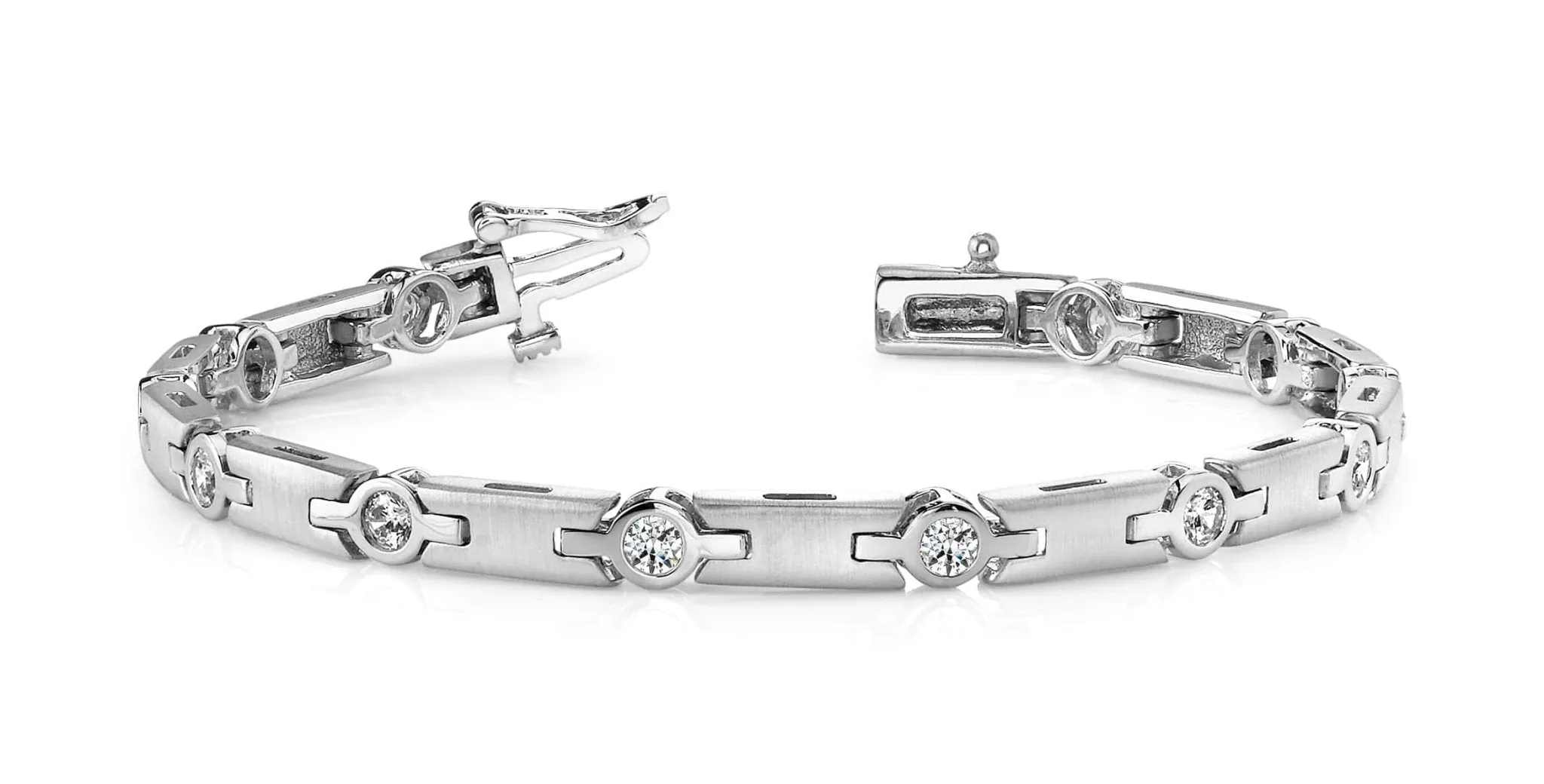 Solid H Link Diamond Bracelet with 1.08 ct.(finished) 2.9mm