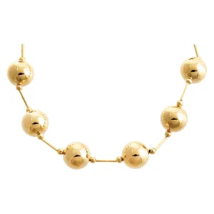 Solid Large Ball X Bar Necklace