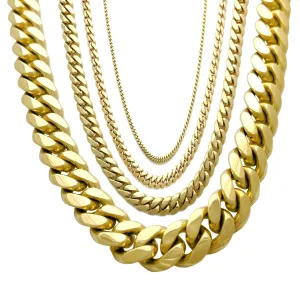 Solid Miami-Cuban Link Chain (14K Yellow Gold)