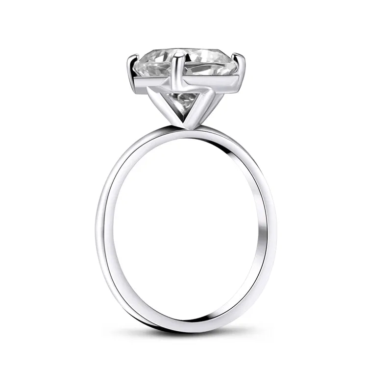 Solitaire Asscher Cut Moissanite Diamond Ring