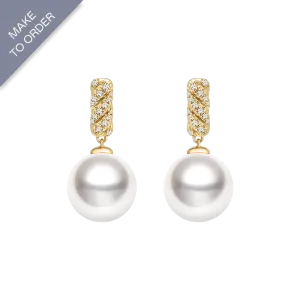 South Sea Pearl 18K White Gold Diamond Earrings