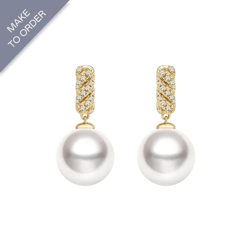 South Sea Pearl 18K White Gold Diamond Earrings