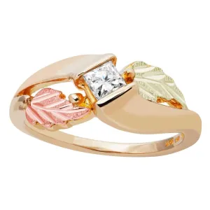 Square Cut Diamond - Black Hills Gold Ladies Ring