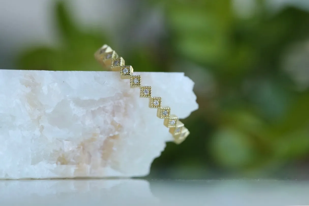 Square Diamond Eternity Band Ring