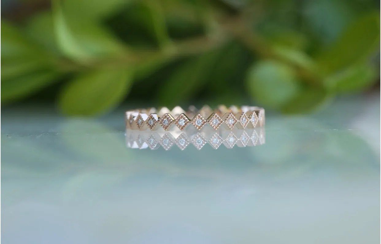 Square Diamond Eternity Band Ring
