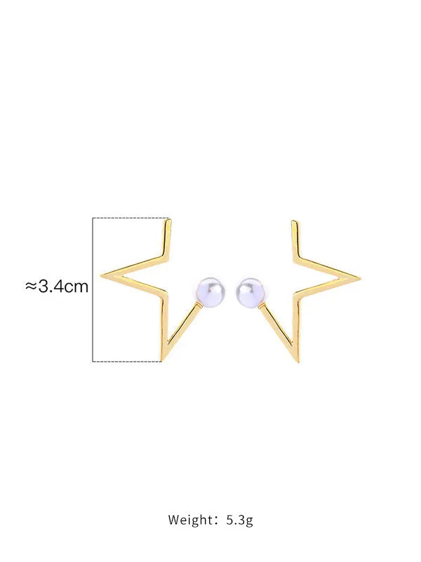 Star Pattern Combination Pearl Earrings