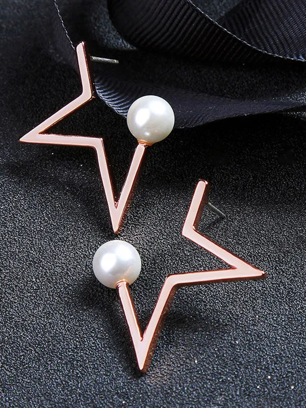 Star Pattern Combination Pearl Earrings