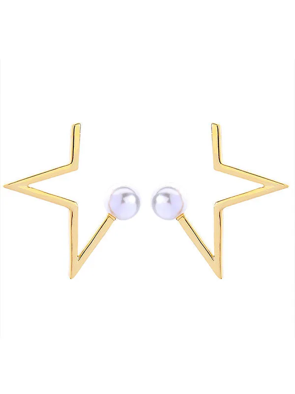 Star Pattern Combination Pearl Earrings