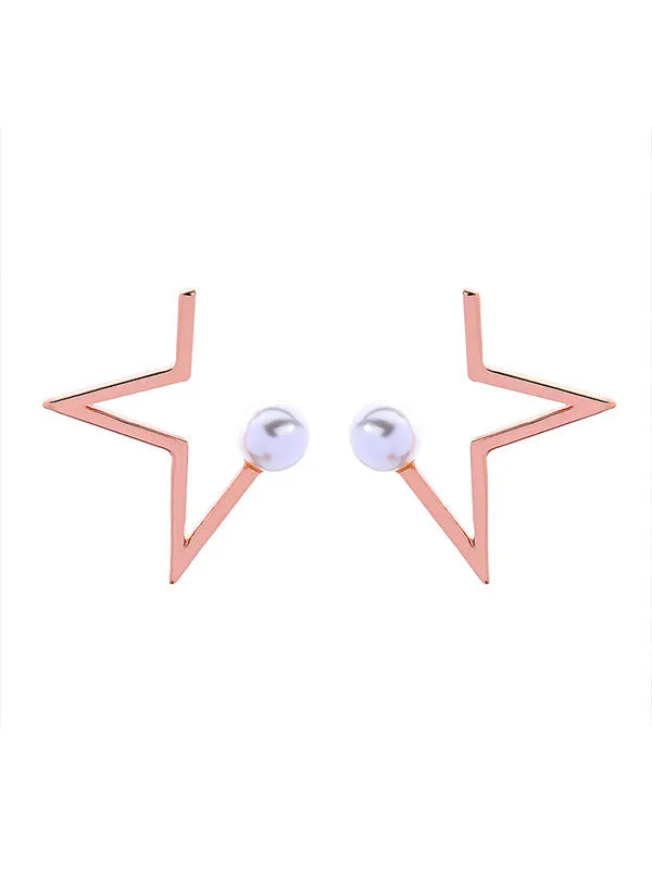 Star Pattern Combination Pearl Earrings