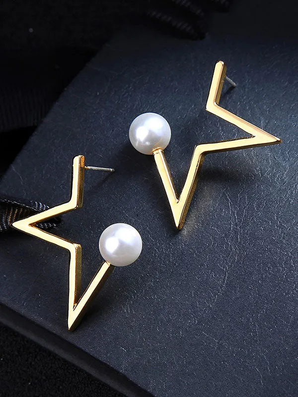 Star Pattern Combination Pearl Earrings