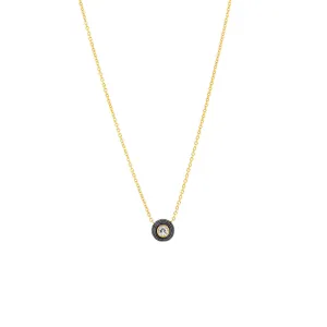 Sterling Silver Black Rhodium JOSS Necklace with Champagne Diamond