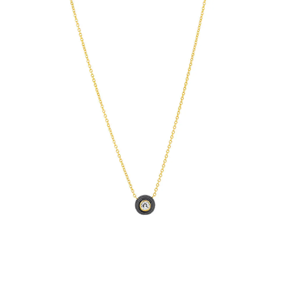 Sterling Silver Black Rhodium JOSS Necklace with Champagne Diamond