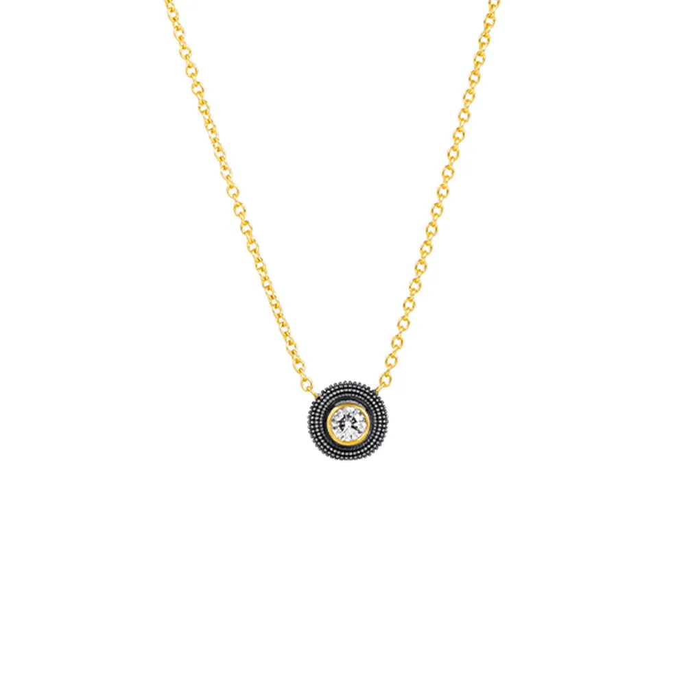 Sterling Silver Black Rhodium JOSS Necklace with Champagne Diamond
