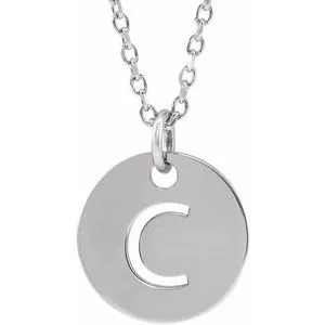 Sterling Silver Initial C 16-18" Necklace