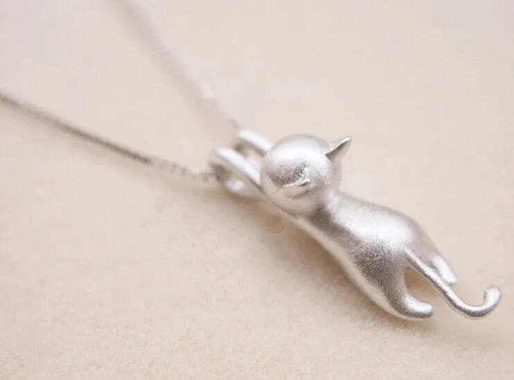 Sterling Silver Kitty Cat Necklace