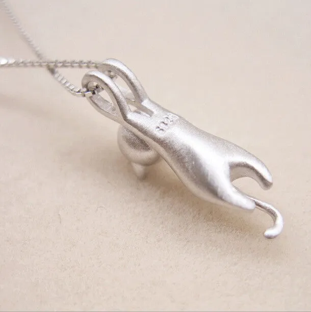 Sterling Silver Kitty Cat Necklace