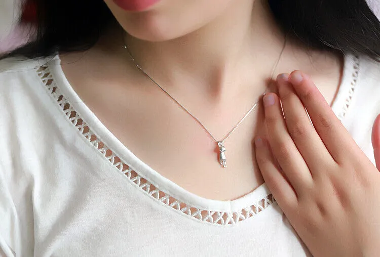 Sterling Silver Kitty Cat Necklace