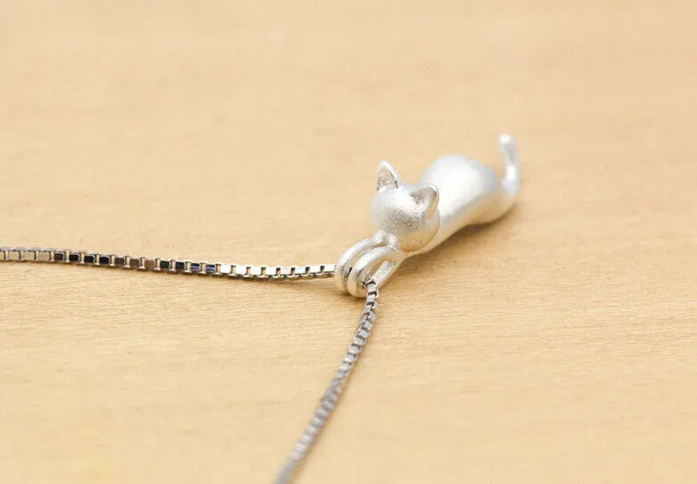 Sterling Silver Kitty Cat Necklace