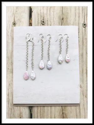 Sterling Silver Rain Drop Pearl Earrings