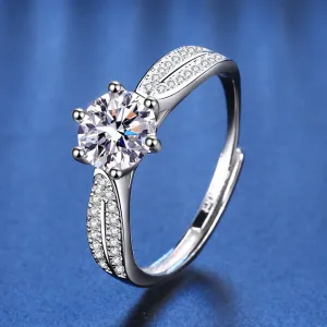 Sterling Silver Starlight Queen Moissanite Ring for Women