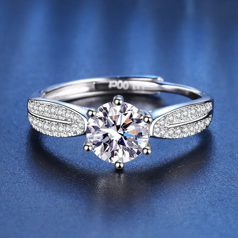 Sterling Silver Starlight Queen Moissanite Ring for Women