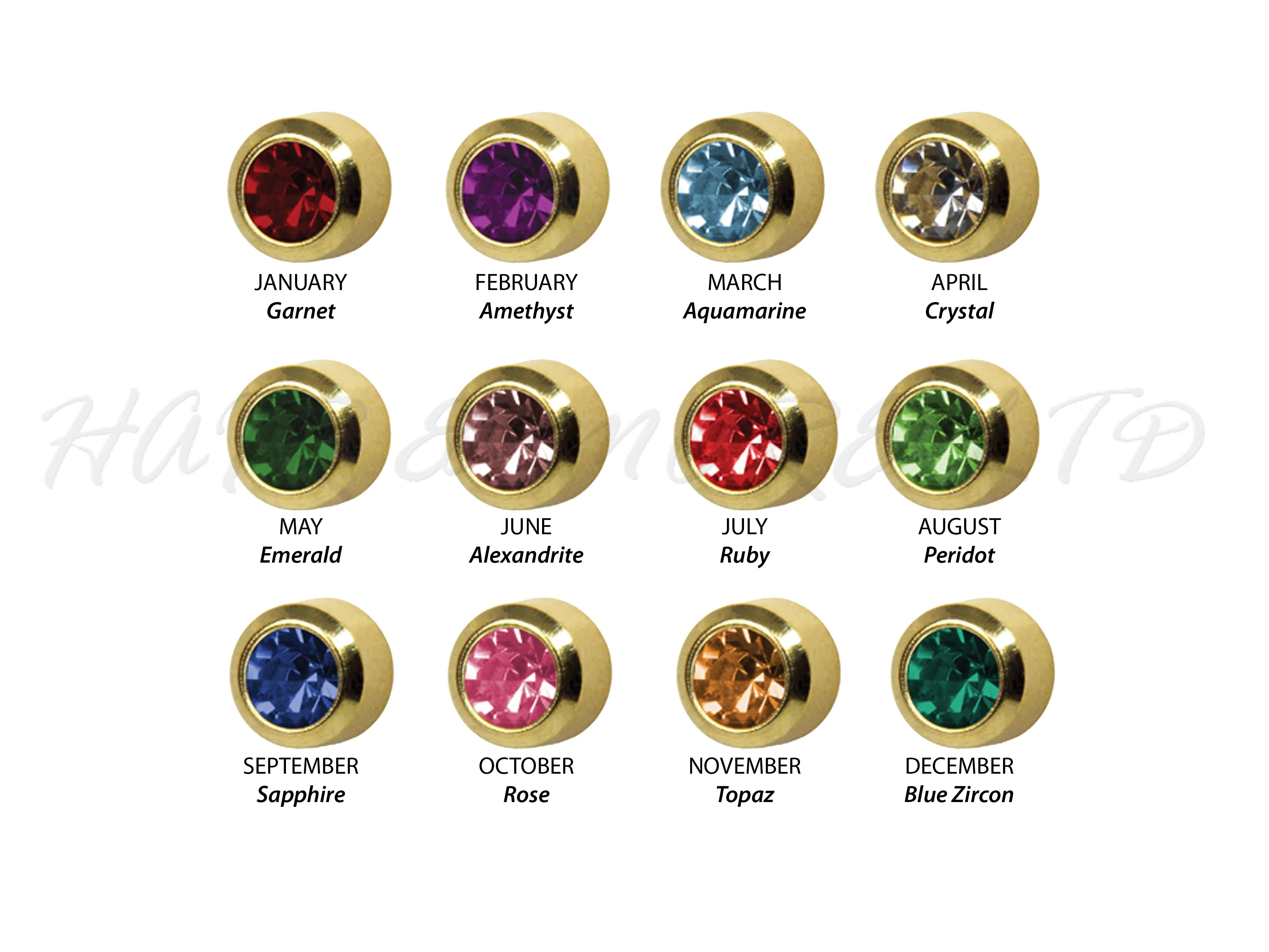 Studex Gold Plated Birthstone Earrings, 1 Pair 3mm - October (Rose)