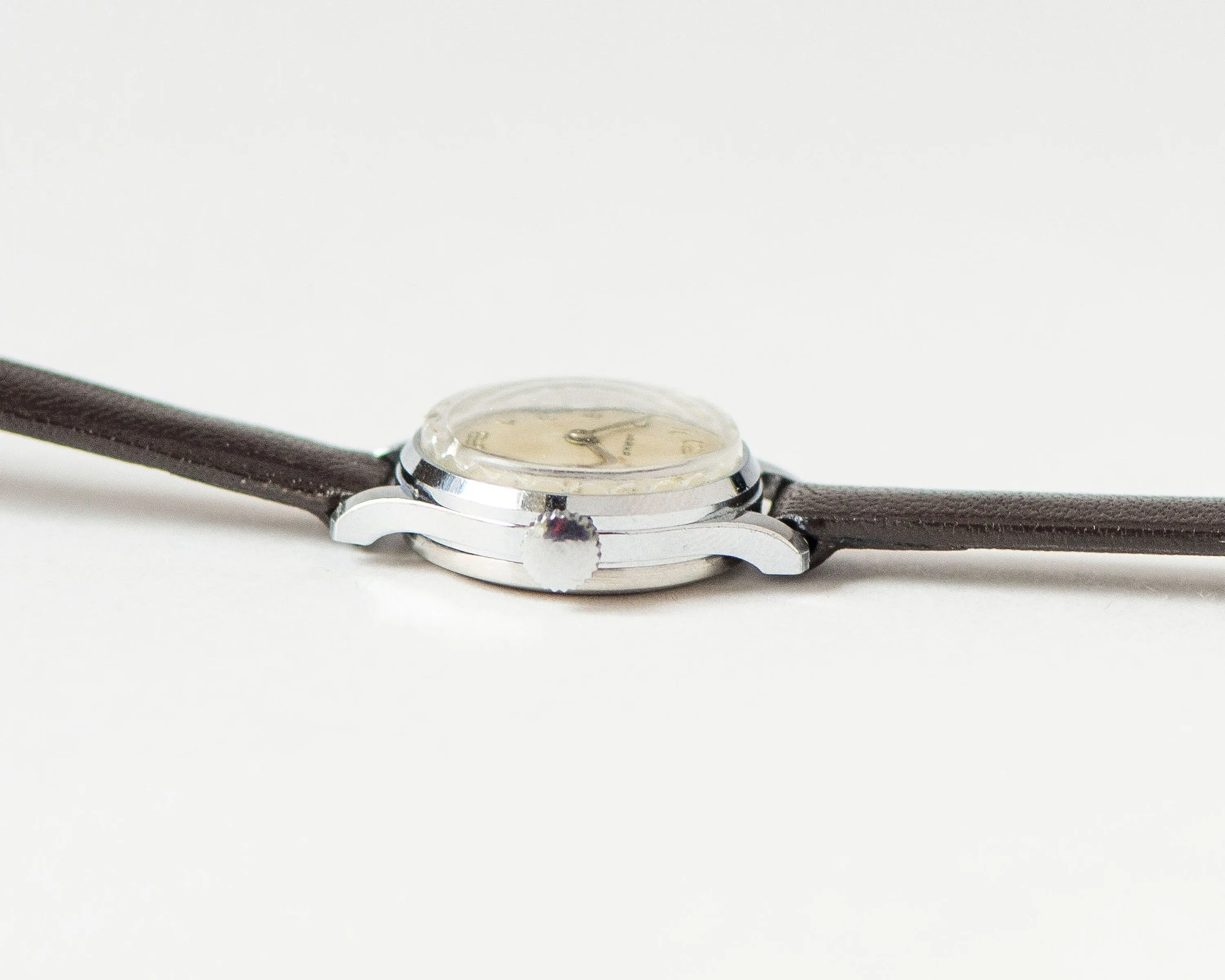 Super small women watch classic Seagull vintage, micro lady watch delicate silver shade, petite jewelry for women, new premium leather strap