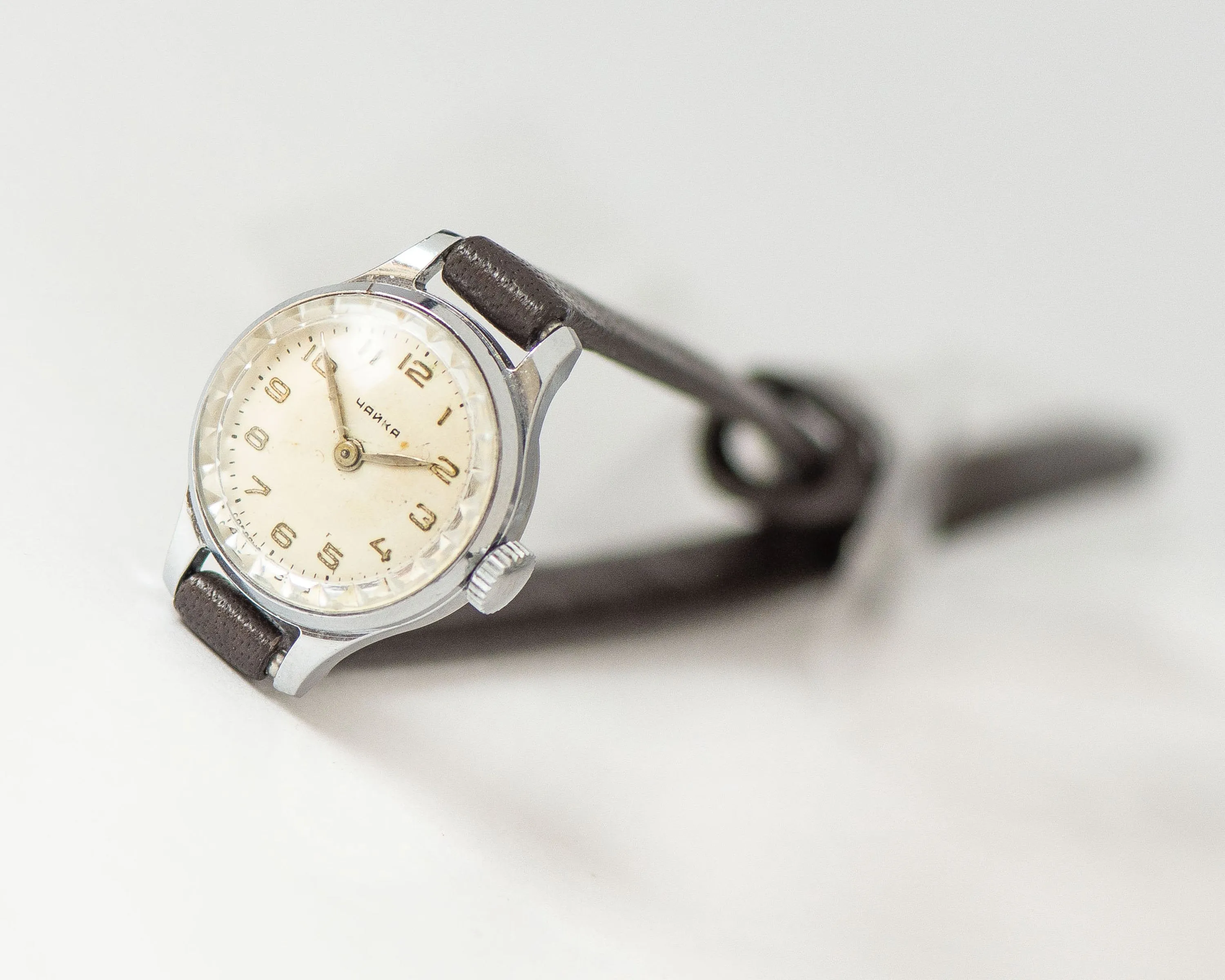 Super small women watch classic Seagull vintage, micro lady watch delicate silver shade, petite jewelry for women, new premium leather strap