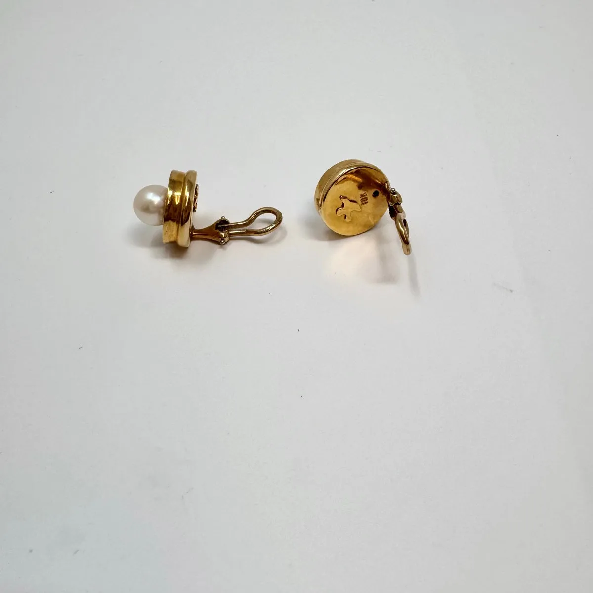 Susan Berman 18K Gold Diamond and Pearl Earrings