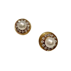 Susan Berman 18K Gold Diamond and Pearl Earrings