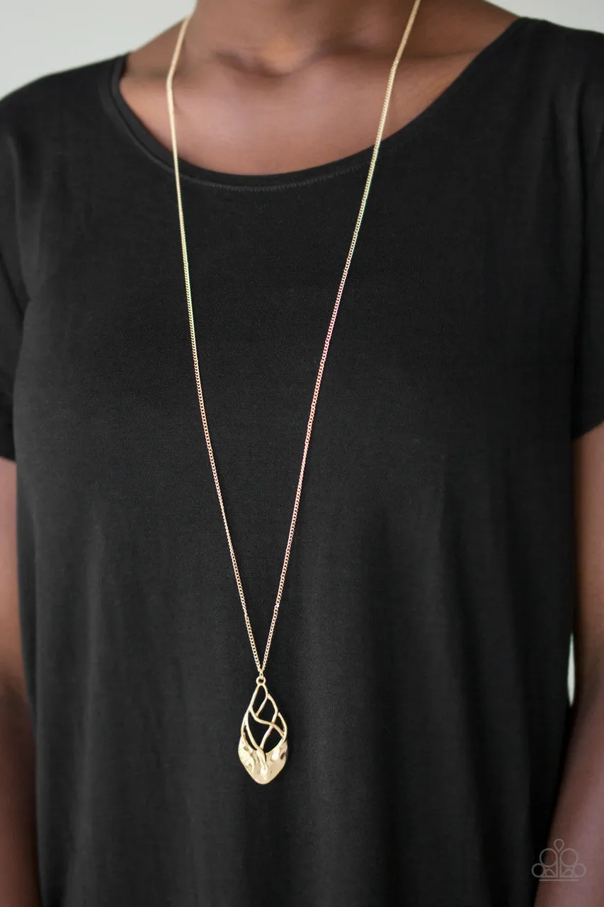 Swank Bank Gold Paparazzi Necklace