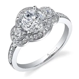 Sylvie Three Stone Diamond Engagement Ring