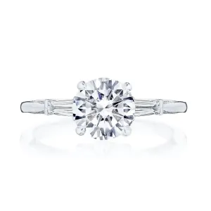 Tacori 18K White Gold Round 3-Stone Engagement Ring 2669RD7W