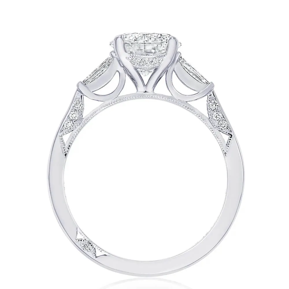 Tacori 18K White Gold Round 3-Stone Engagement Ring 2669RD7W