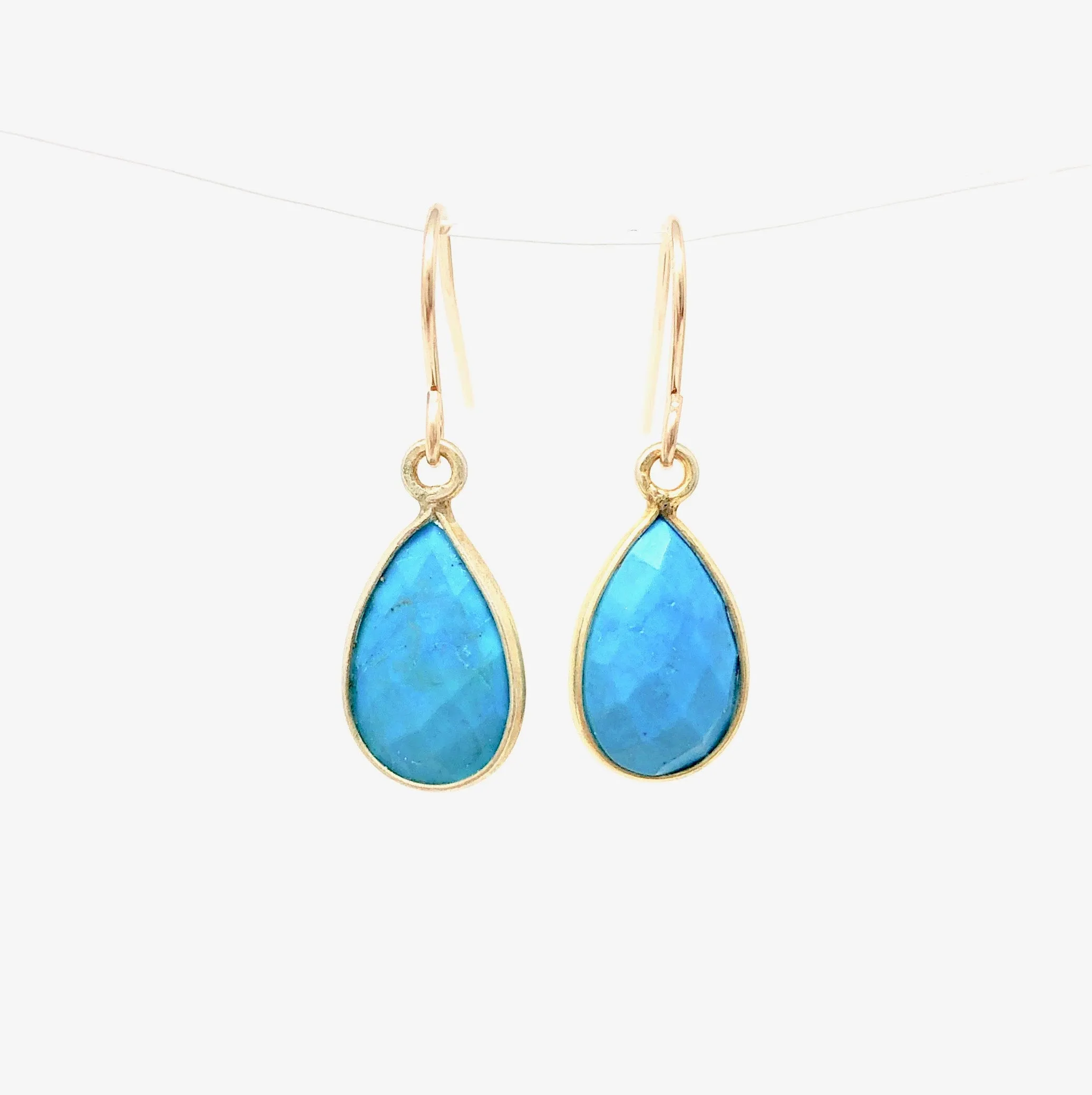 Teardrop Stone Gold Earrings