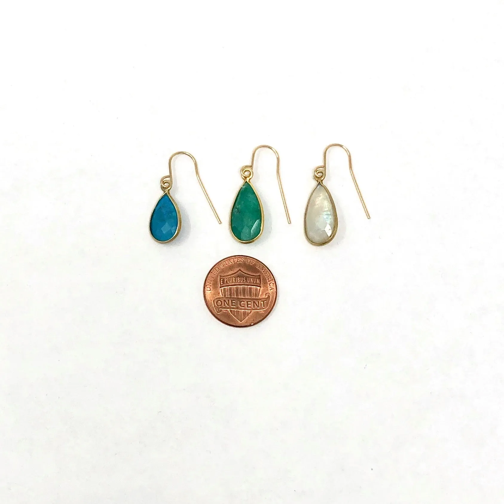 Teardrop Stone Gold Earrings