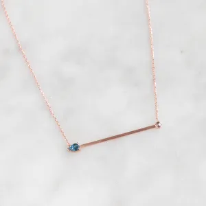 The Montana Sapphire Horizon Necklace | 10K Rose Gold