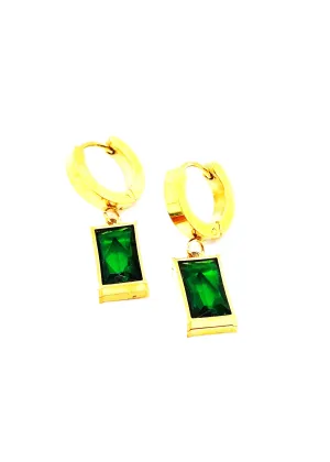 The "Hannah" Square Drop Emerald Earrings