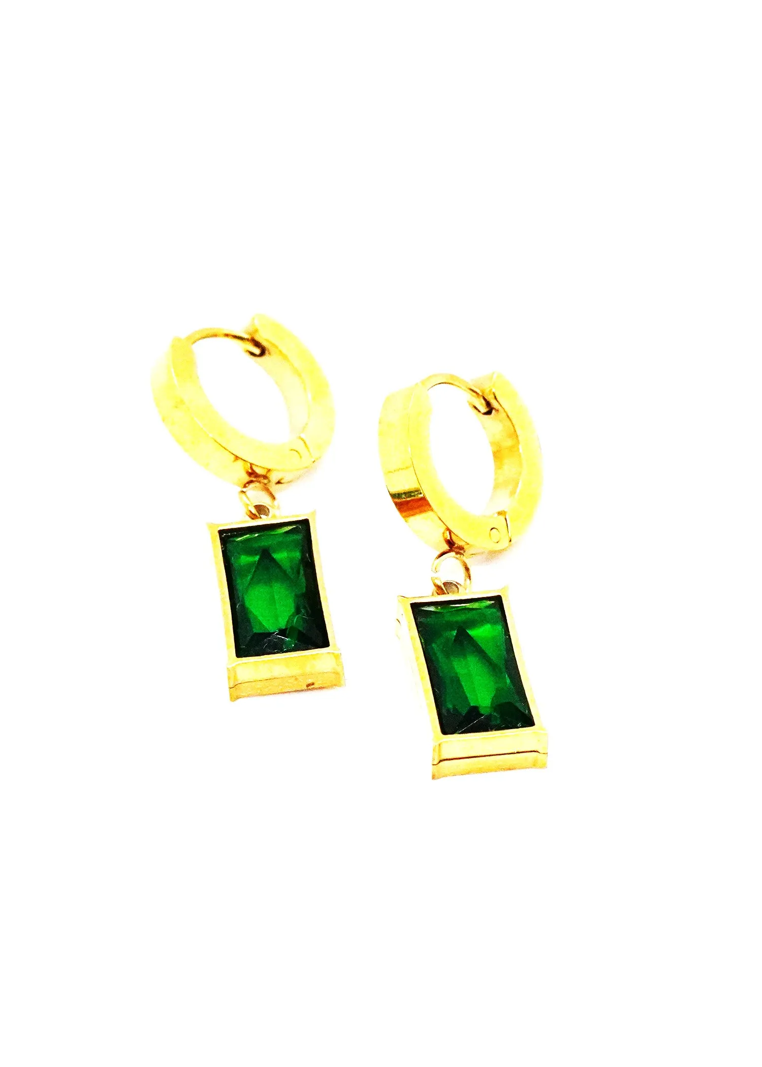 The "Hannah" Square Drop Emerald Earrings