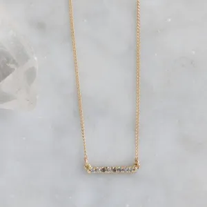 The Salt and Pepper Diamond Bar Necklace | 14K Yellow Gold