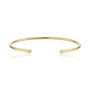 Thin Gold & Diamonds Coil Cuff
