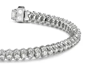 Three Row Diamond Scoop Link Diamond Bracelet with 7.01 ct.(finished) 1.7mm, 3mm