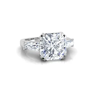 Three Stone Past Present Future Ring Asscher Cut