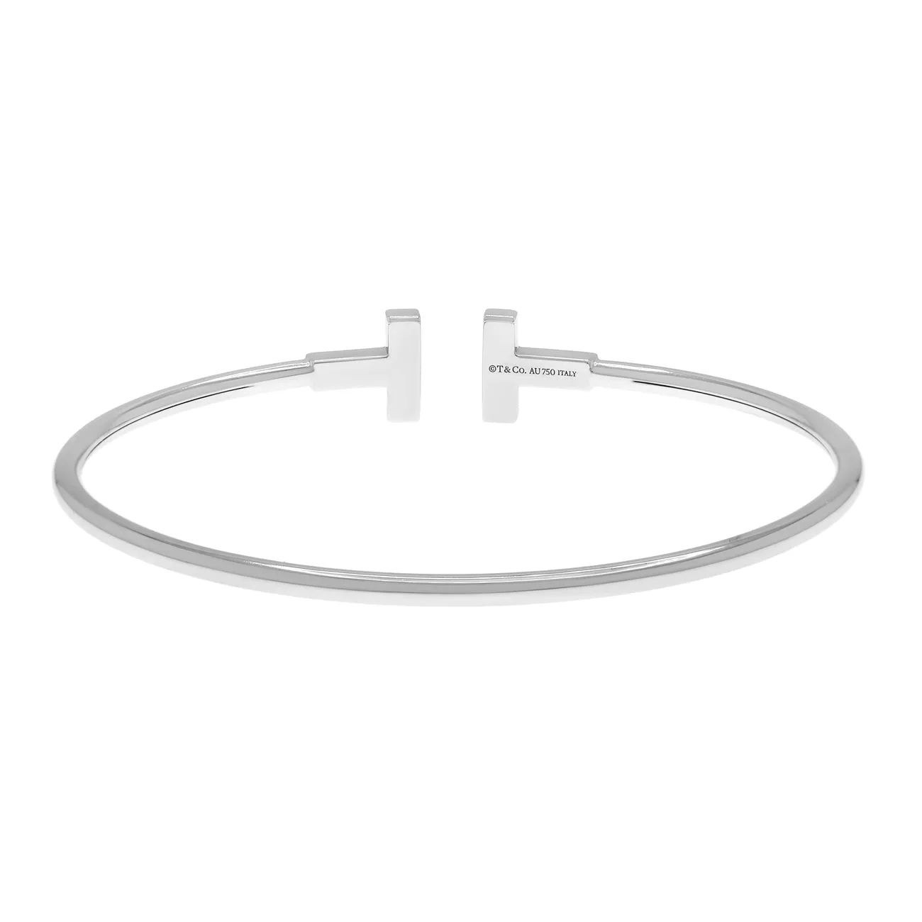 Tiffany & Co. 18K White Gold Diamond T Wire Bracelet